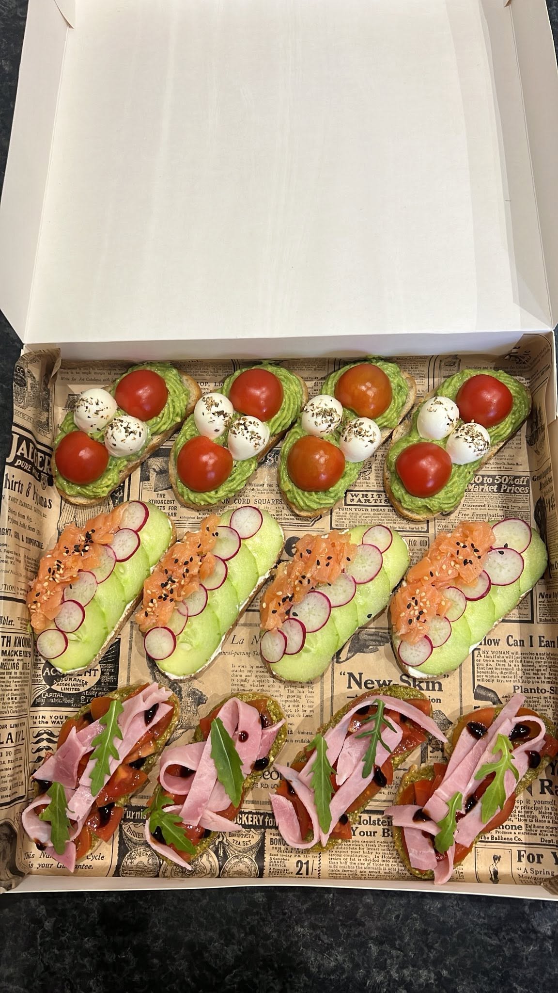 Box de tartines salées